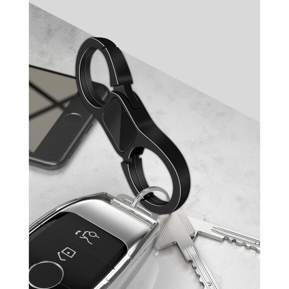 🆕Men Black Quick Release Spring Heavy Duty Car Keychain Organizer Multiple Belt - Picture 5 of 6